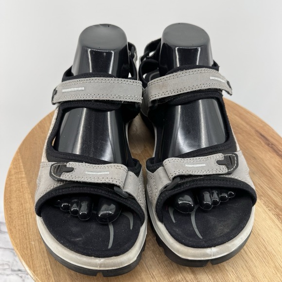 ECCO Sandal‎ Offroad Yucatan Slingback Beige Gray Leather Woman's 41 US 10-10.5 - Picture 3 of 15